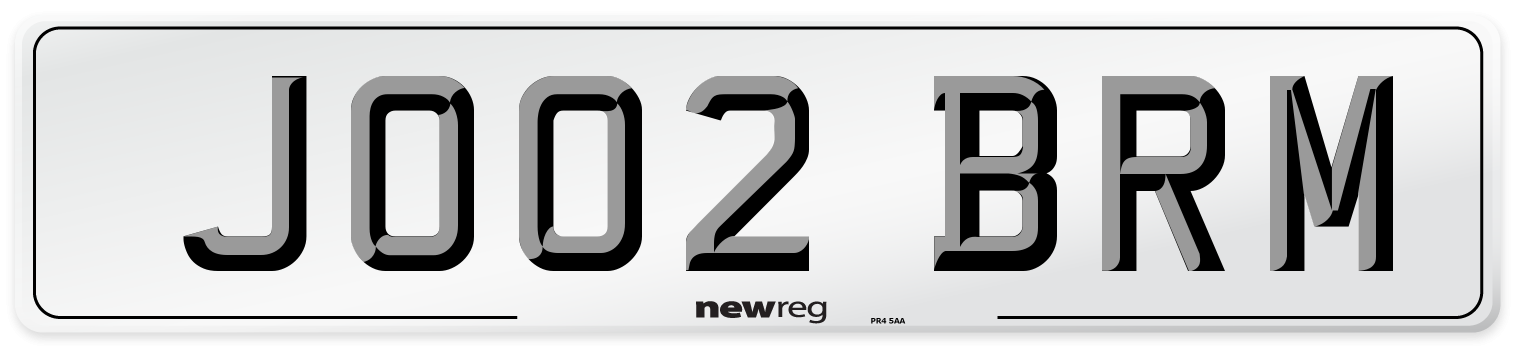 JO02 BRM Number Plate from New Reg